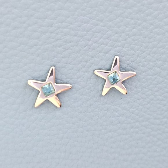 Starfish Earrings/Silver/Aqua/Turquoise/Cute Starfish Earrings/Studs/Gift - Picture 7 of 13